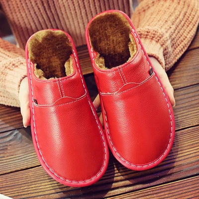 LCIZRONG Men's Leather Home Slippers