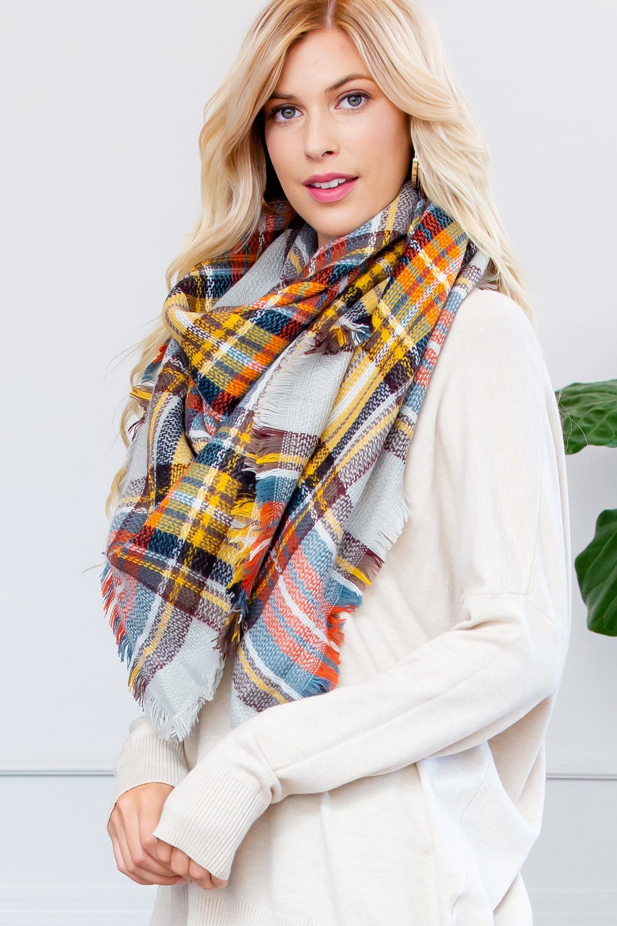 Style 6 Fringe Blanket Scarf