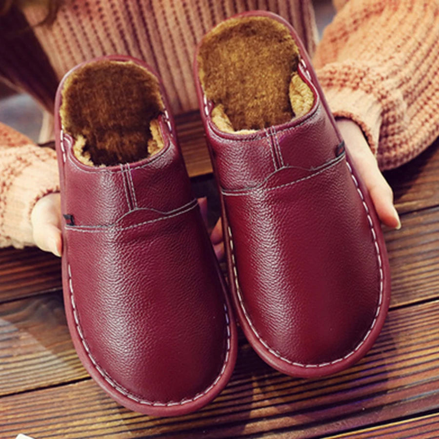 LCIZRONG Men's Leather Home Slippers