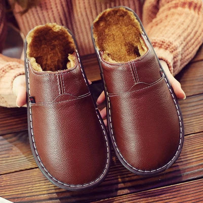 LCIZRONG Men's Leather Home Slippers